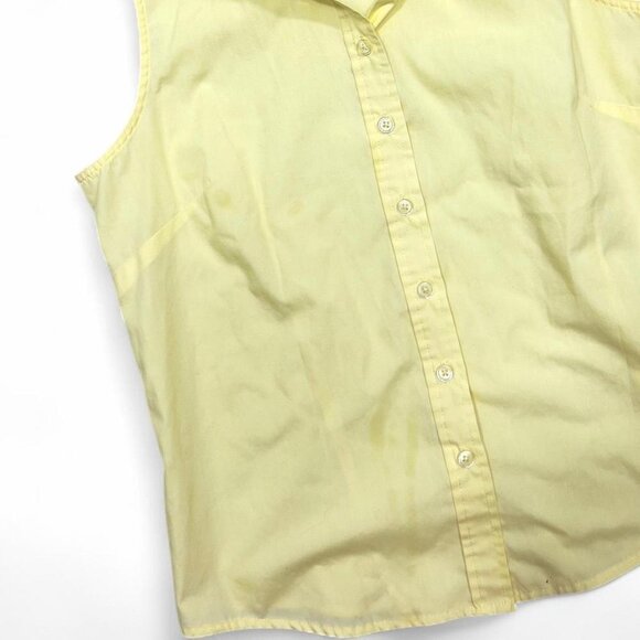 Vintage Basic Editions Baby‎ Yellow Sleeveless Tank Top Button Up 90s Top Small - Picture 4 of 4